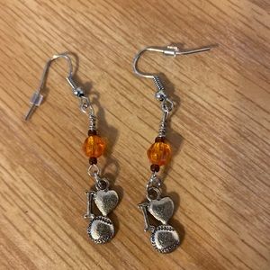 I Love Softball earrings